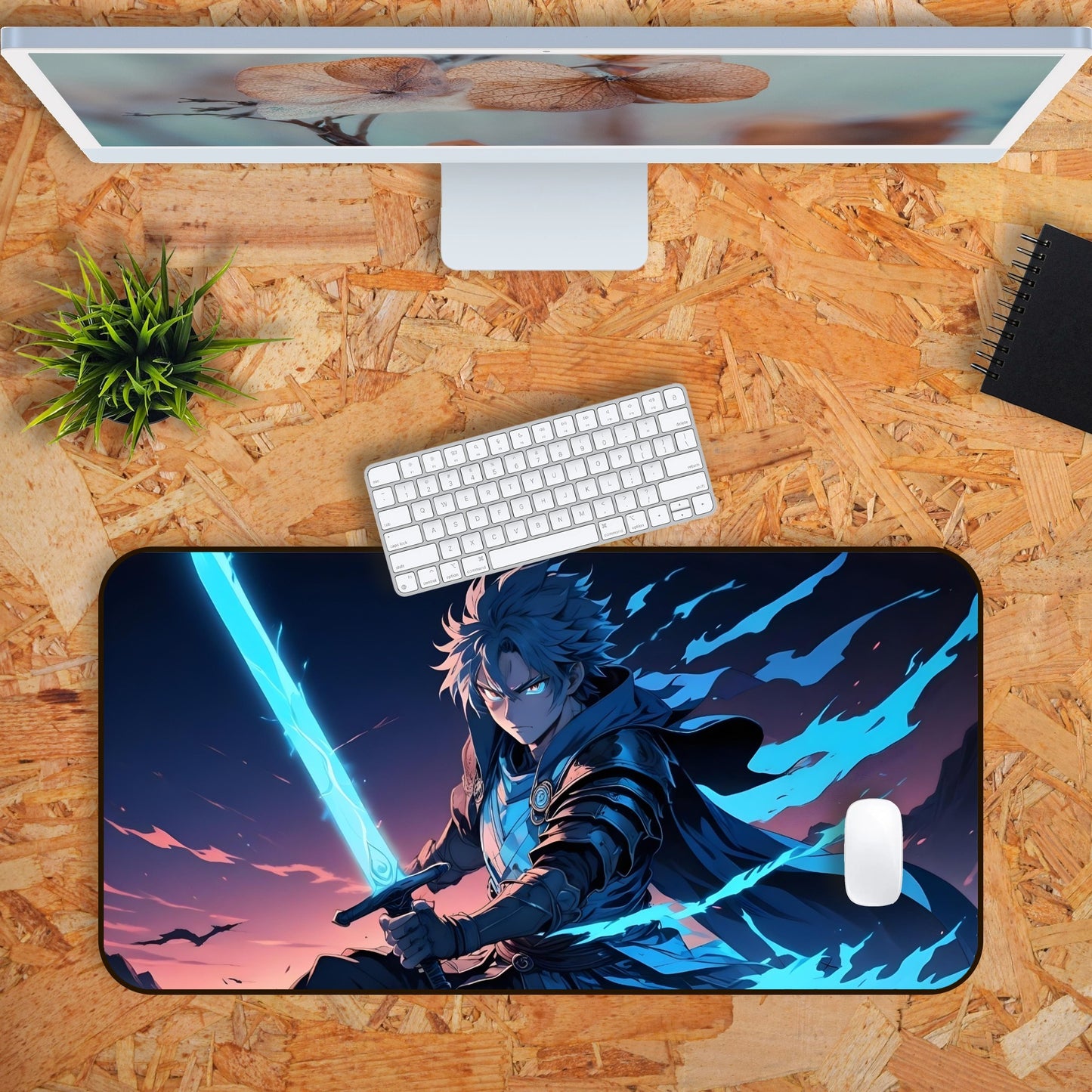 Anime Edition Blue Swordsman Gaming Deskmat