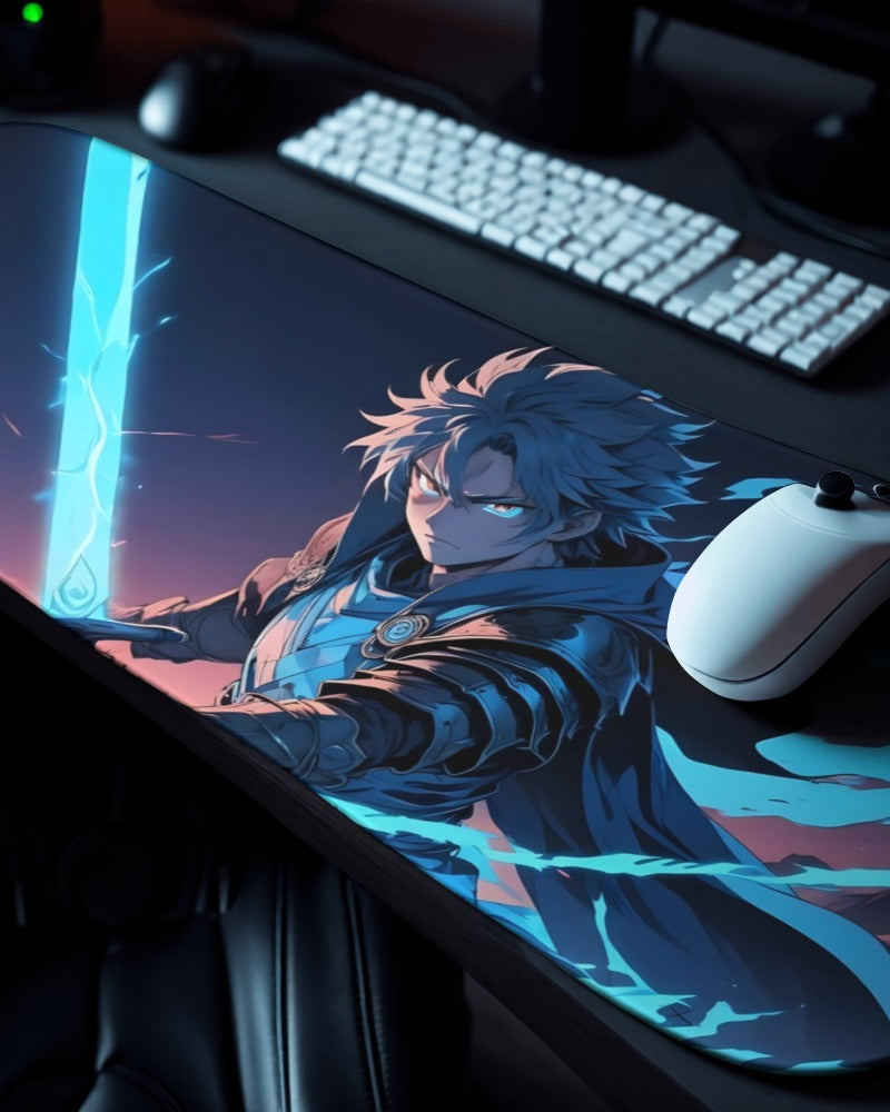 Anime Edition Blue Swordsman Gaming Deskmat