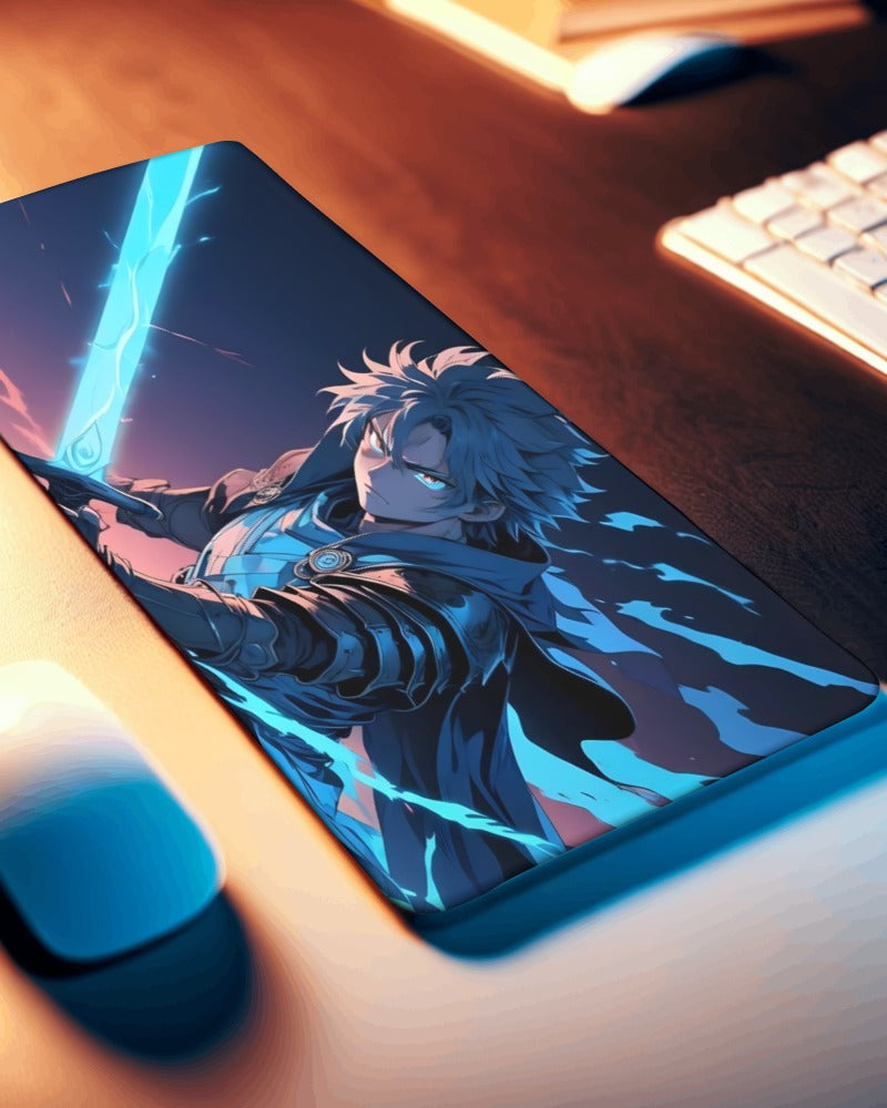 Anime Edition Blue Swordsman Gaming Deskmat